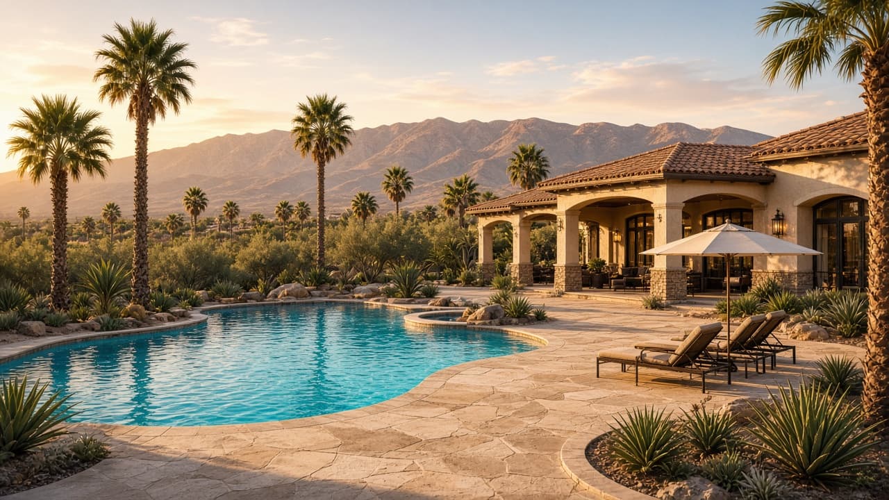 Lifestyle Pillars that Define Silverstone Ranch — Resort-style community pool and clubhouse in a Las Vegas gated neighborhood